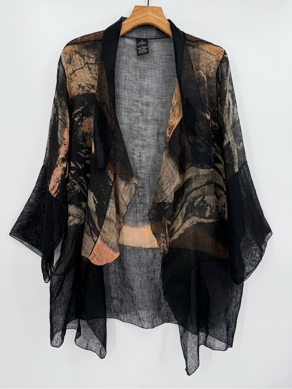 Joanna Staniszkis The Linen Project Loose Weave Open Front Cardigan Lagenlook